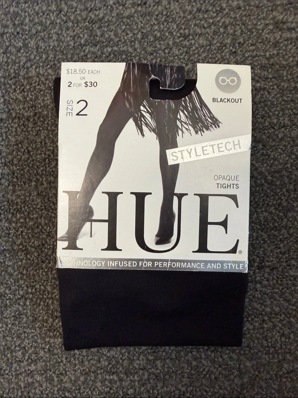 HUE Styletech Blackout Tights in Black